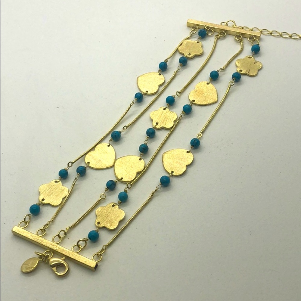 Gold and turquoise bracelet